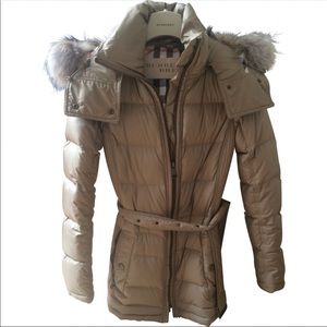 Burberry jacket xs with fur